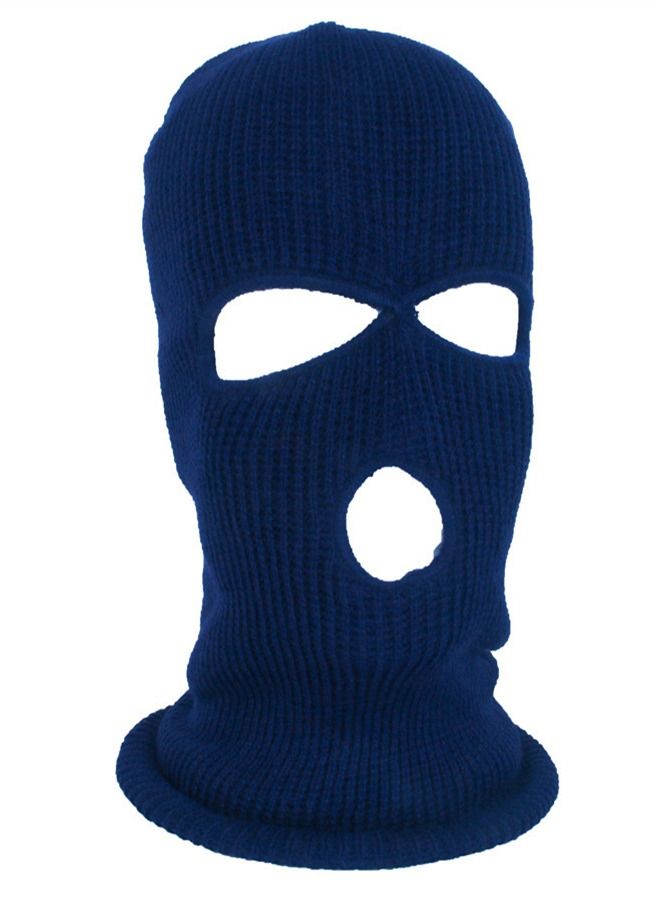 Cold Resistant Three-Hole Riding Mask Navy Blue