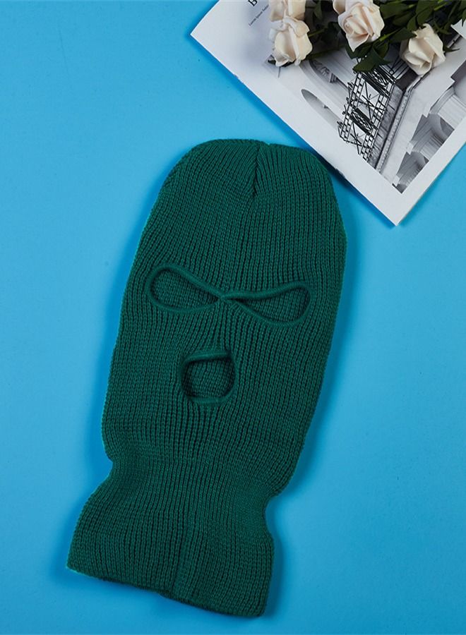 Cold Resistant Three-Hole Riding Mask Peacock Green