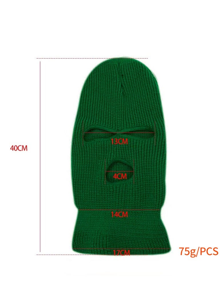 3-Hole Knitted Full Face Mask Brown