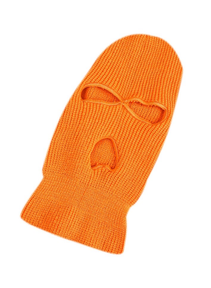 3-Hole Knitted Full Face Mask Light Orange