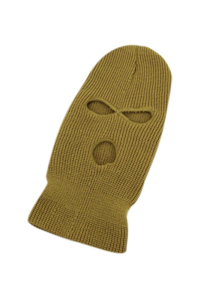 3-Hole Knitted Full Face Mask Camel