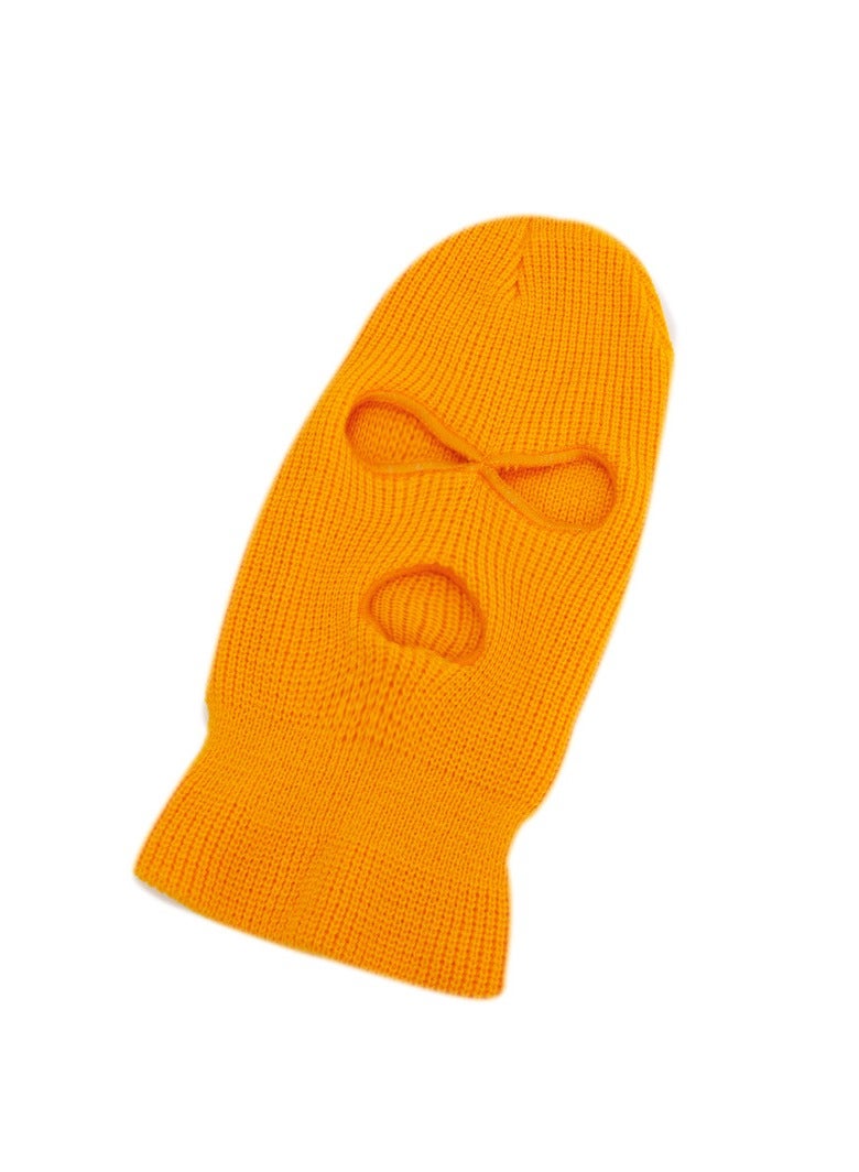 3-Hole Knitted Full Face Mask Gold