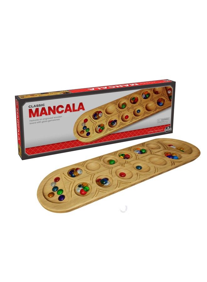 Classic Mancala Game Features A Fullsized, Solid Wooden Board With Exquisite Detail Stones By Pressman