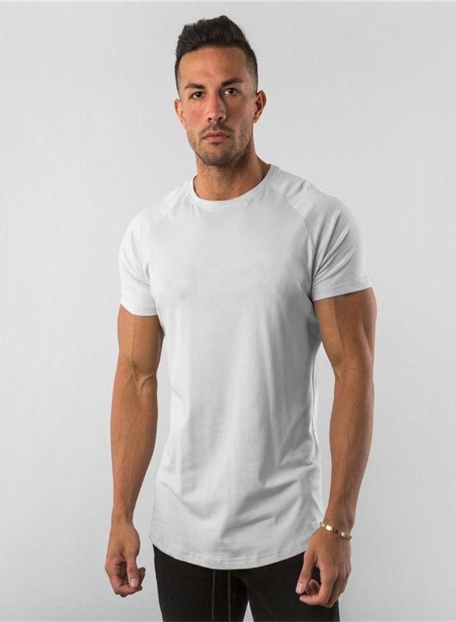Fitness Sports Short Sleeve T-Shirt White