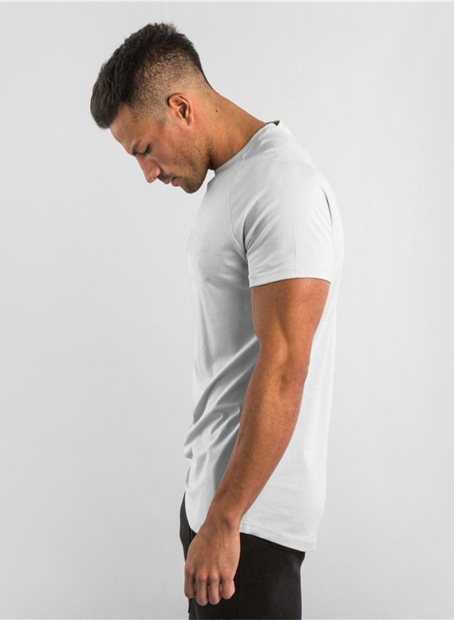Fitness Sports Short Sleeve T-Shirt White