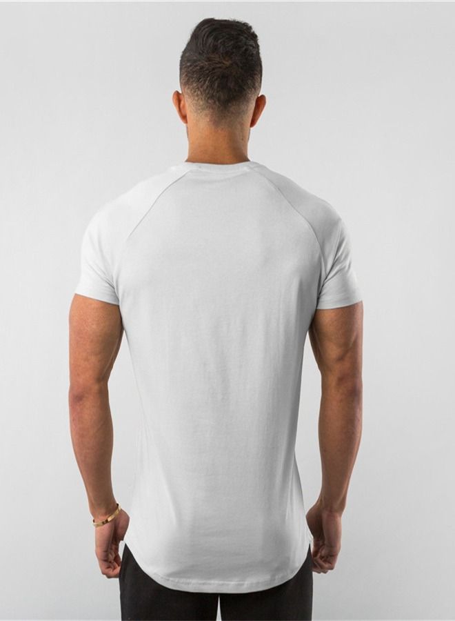 Fitness Sports Short Sleeve T-Shirt White