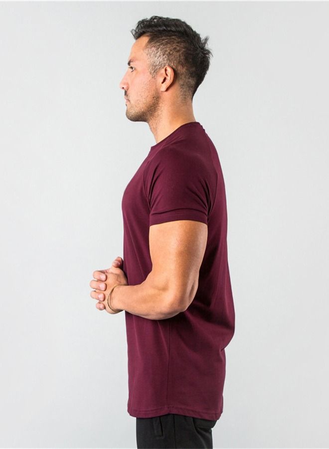 Fitness Sports Short Sleeve T-Shirt Red