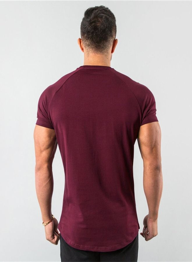 Fitness Sports Short Sleeve T-Shirt Red
