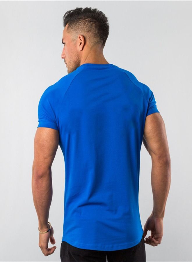 Fitness Sports Short Sleeve T-Shirt Blue