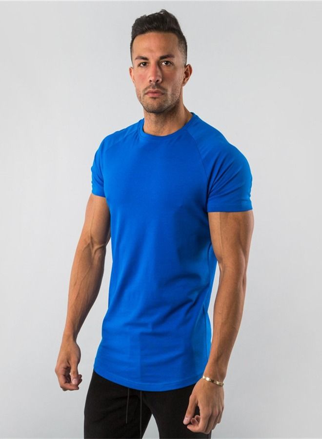 Fitness Sports Short Sleeve T-Shirt Blue