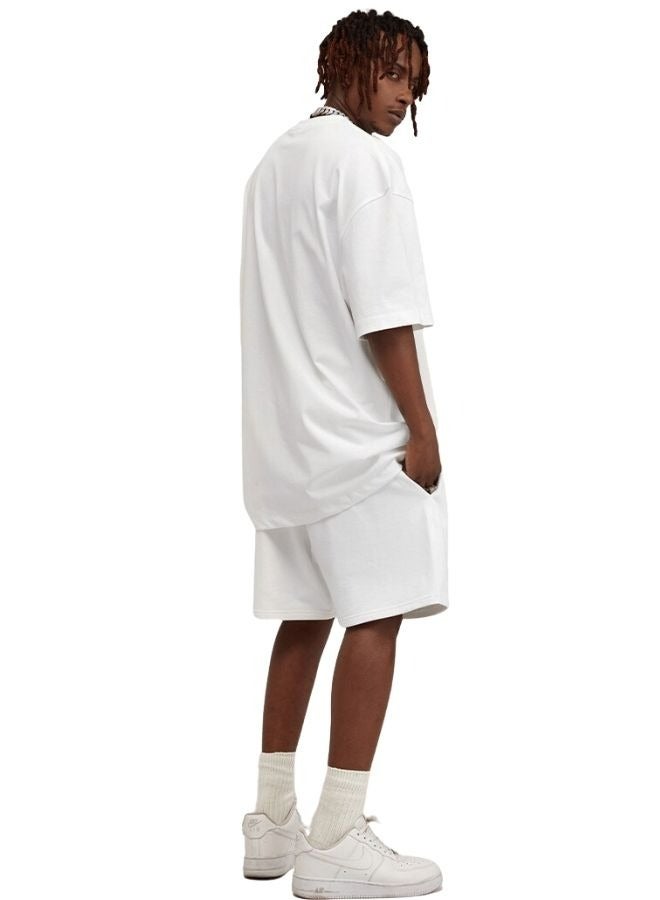 Men's Casual Breathable Loose Shoulder Oversize Crew Neck Short Sleeve T-shirt