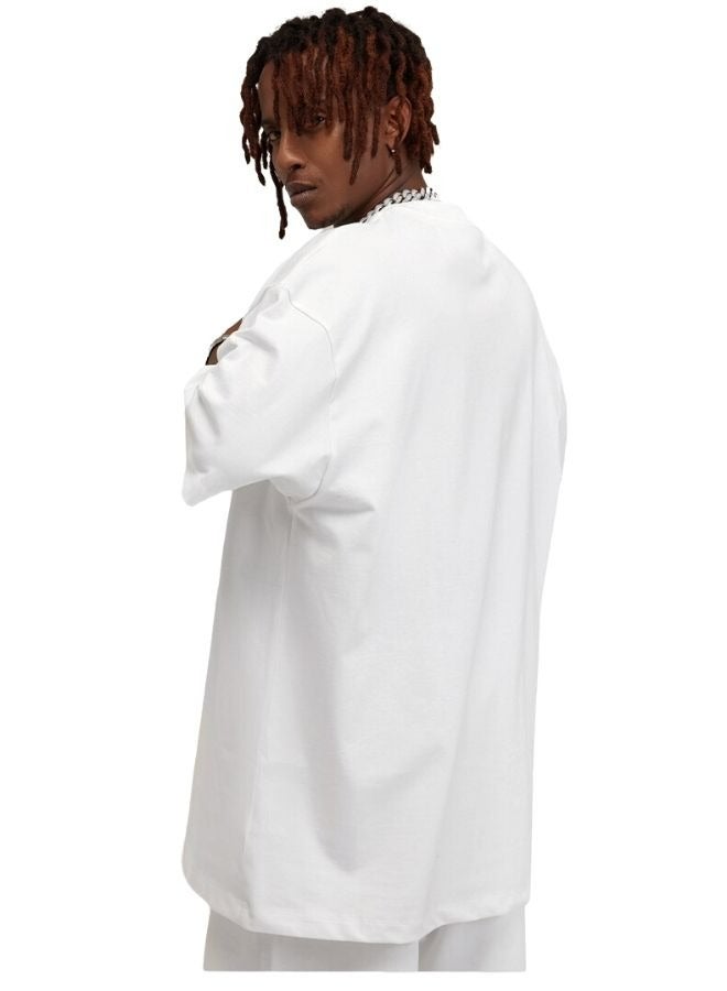 Men's Casual Breathable Loose Shoulder Oversize Crew Neck Short Sleeve T-shirt