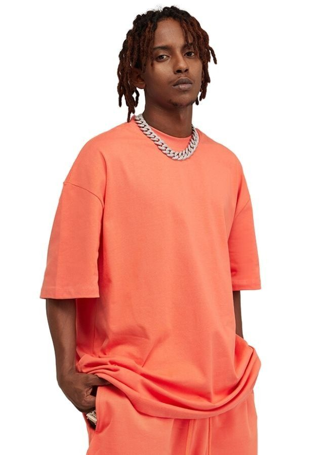 Men's Casual Breathable Loose Shoulder Short Sleeve Oversize Crew Neck T-shirt