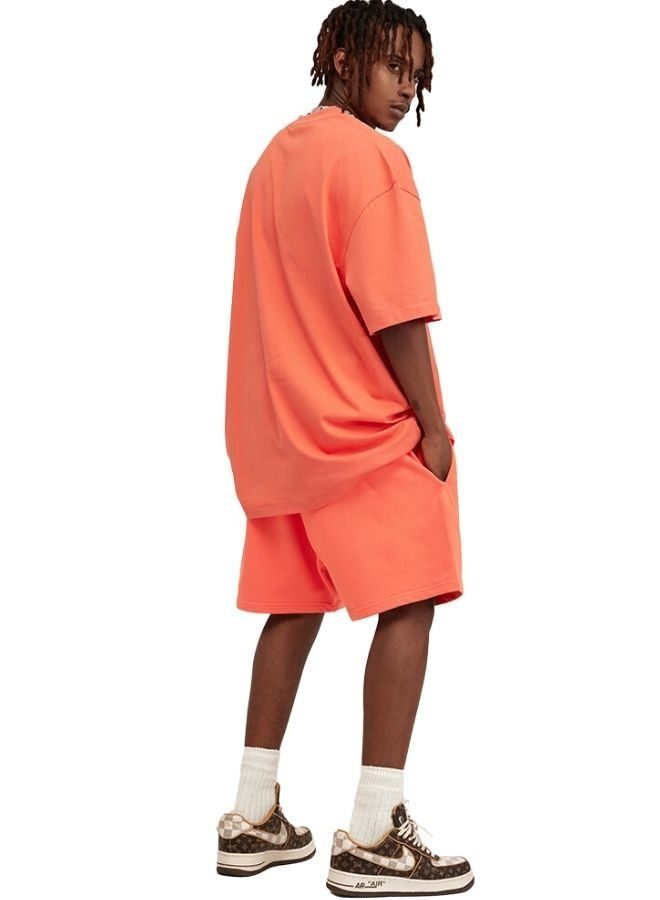 Men's Casual Breathable Loose Shoulder Short Sleeve Oversize Crew Neck T-shirt
