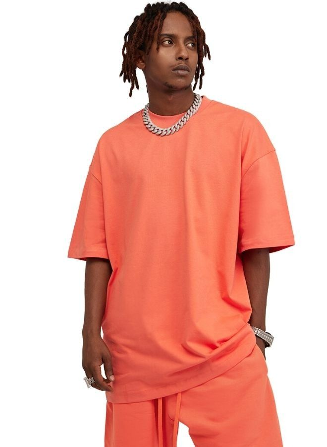 Men's Casual Breathable Loose Shoulder Short Sleeve Oversize Crew Neck T-shirt