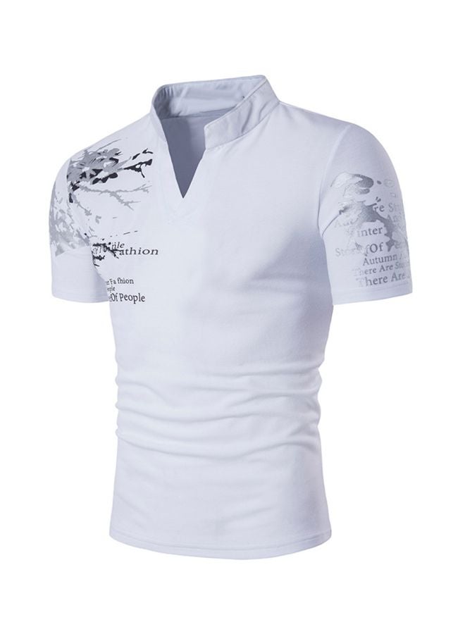 Printed Slim Fit T-Shirt White
