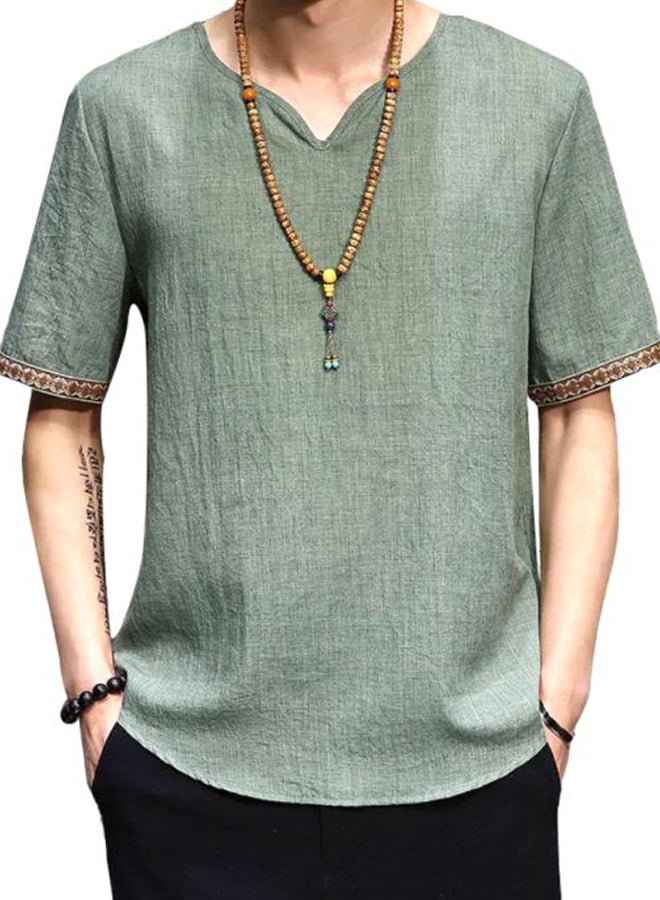 Patchwork Detailed T-Shirt Green 1