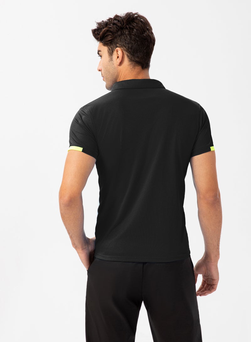 Men Quick Dry Breathable Elastic T-Shirt Black