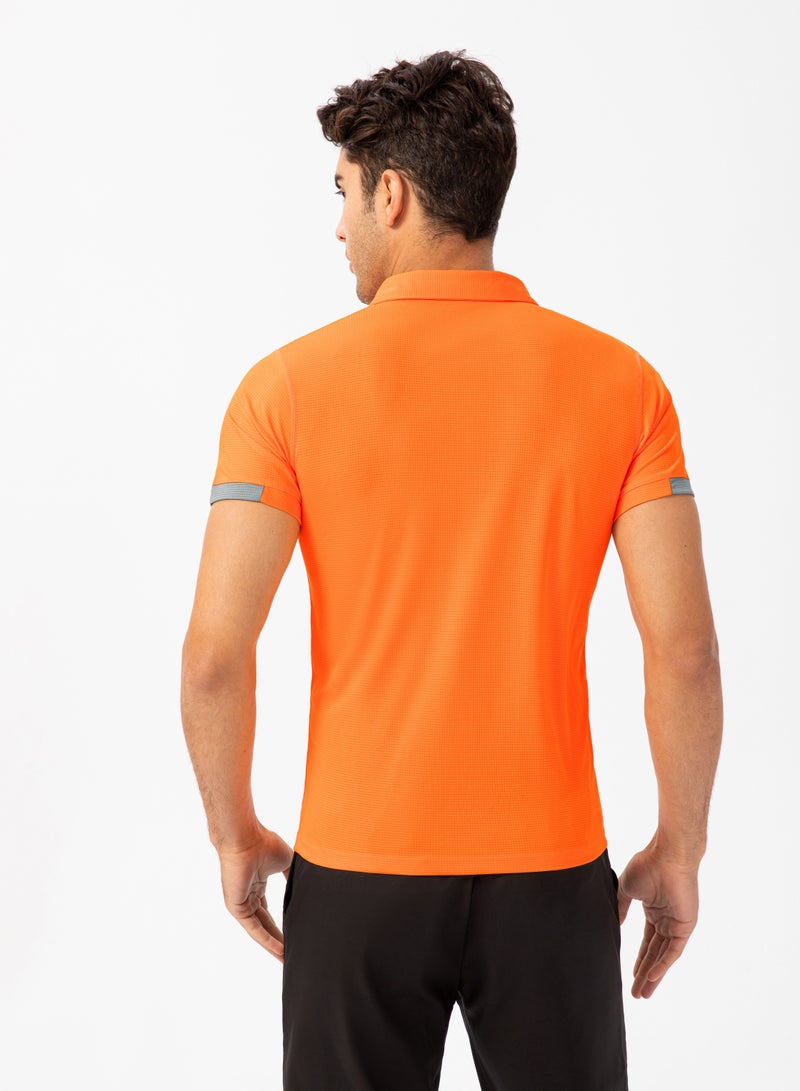 Men Quick Dry Breathable Elastic T-Shirt Orange