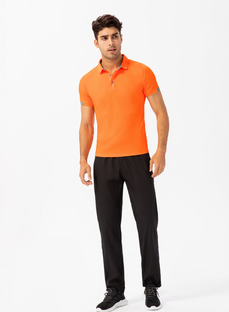 Men Quick Dry Breathable Elastic T-Shirt Orange