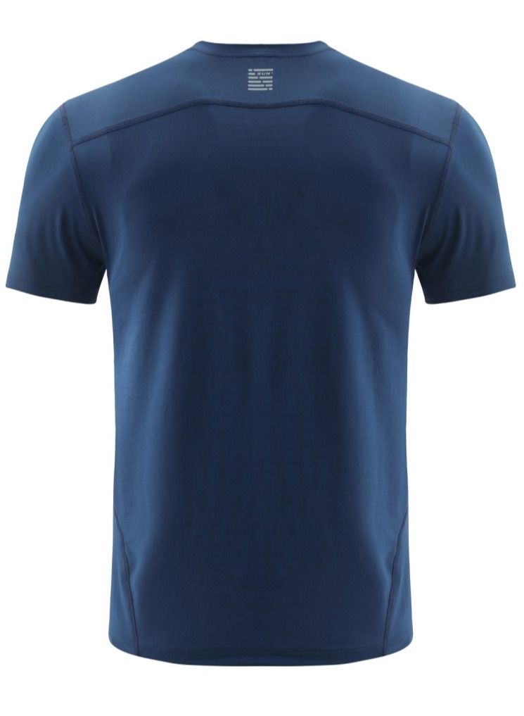 Men Quick Dry Breathable Elastic T-Shirt Dark Blue