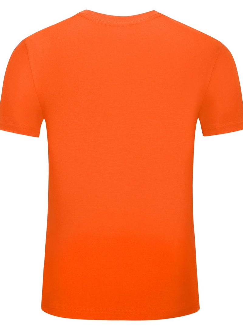 Men Quick Dry Breathable Elastic T-Shirt Orange