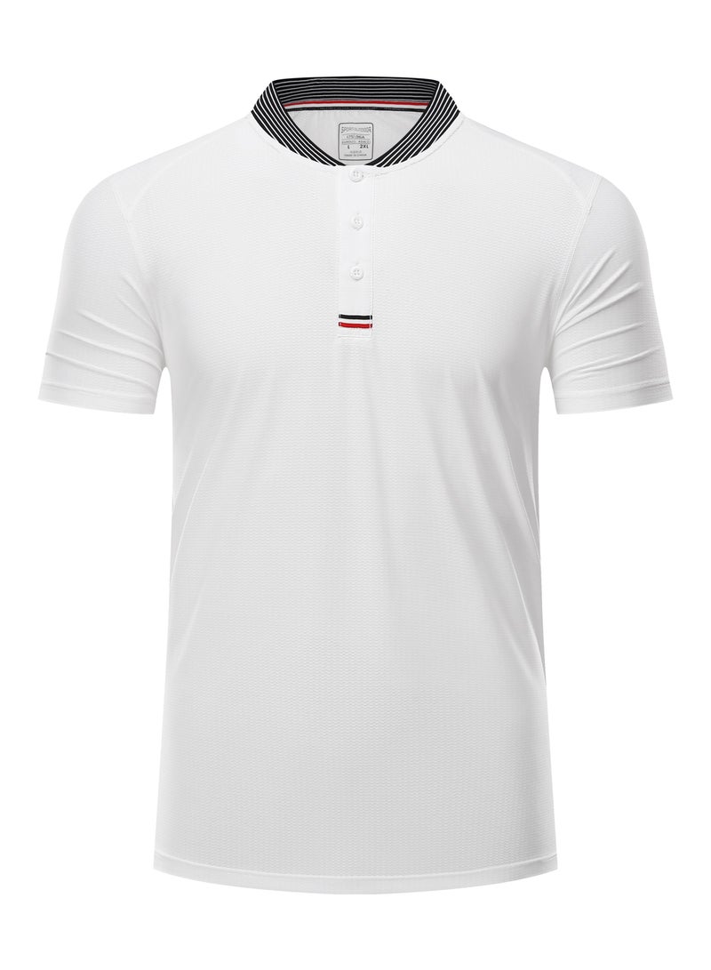 Men Quick Dry Breathable Elastic T-Shirt White