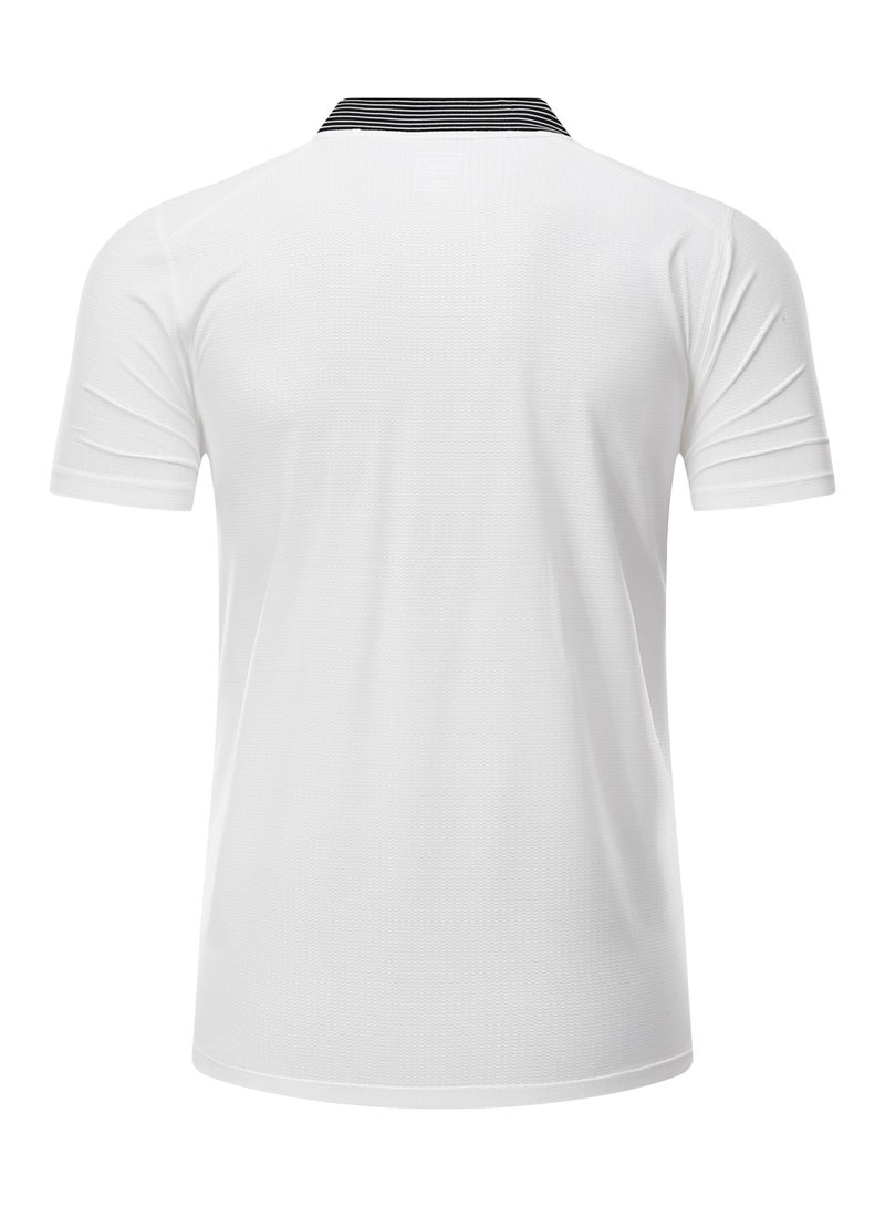 Men Quick Dry Breathable Elastic T-Shirt White