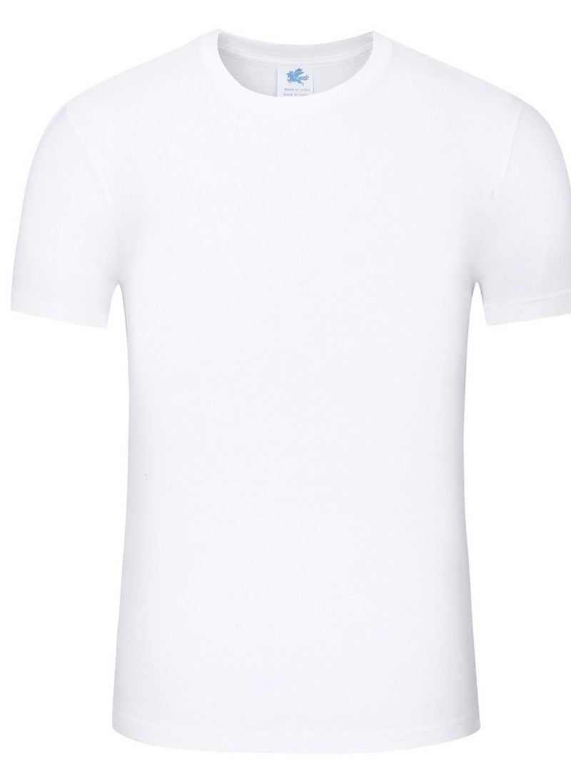 Men Quick Dry Breathable Elastic T-Shirt White