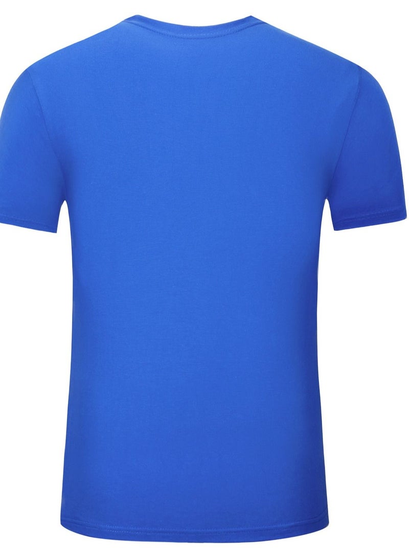 Men Quick Dry Breathable Elastic T-Shirt Blue