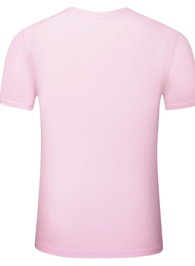 Men Quick Dry Breathable Elastic T-Shirt Pink