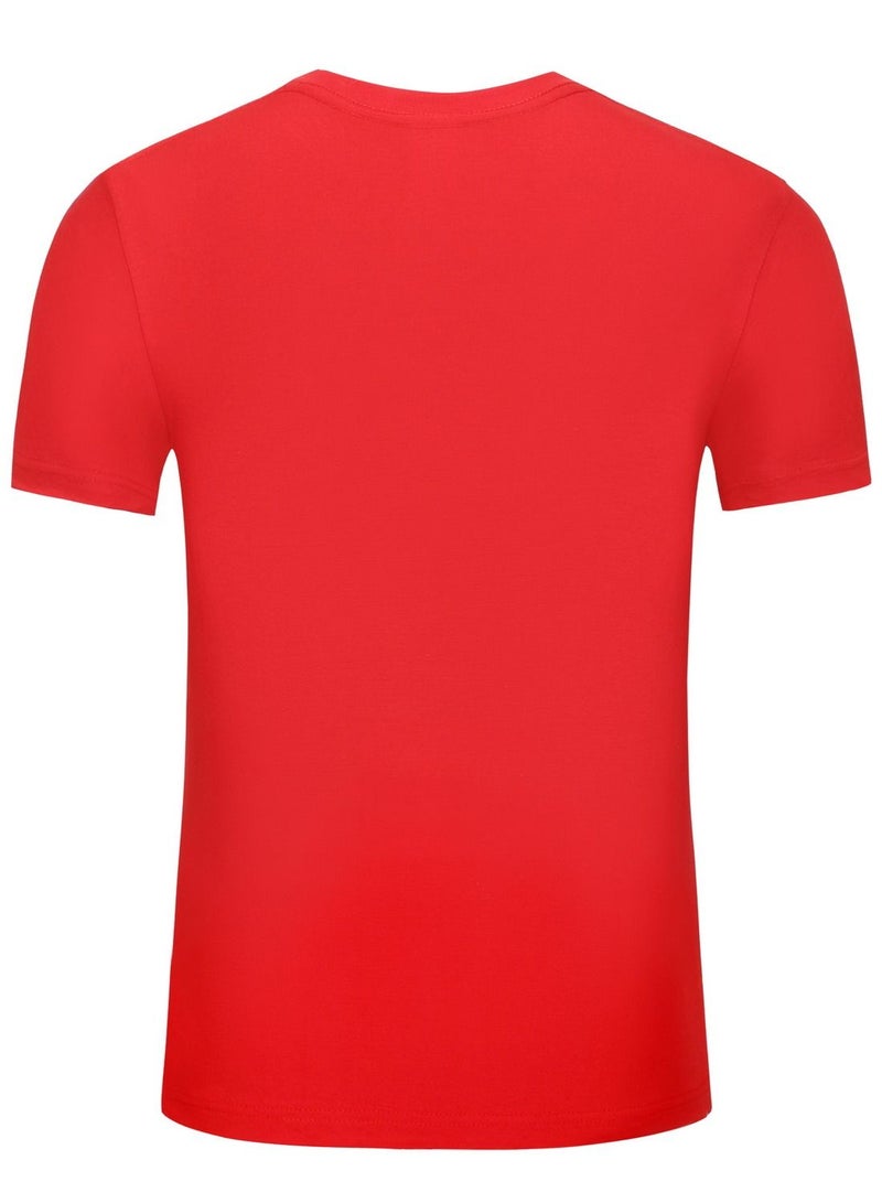 Men Quick Dry Breathable Elastic T-Shirt Red