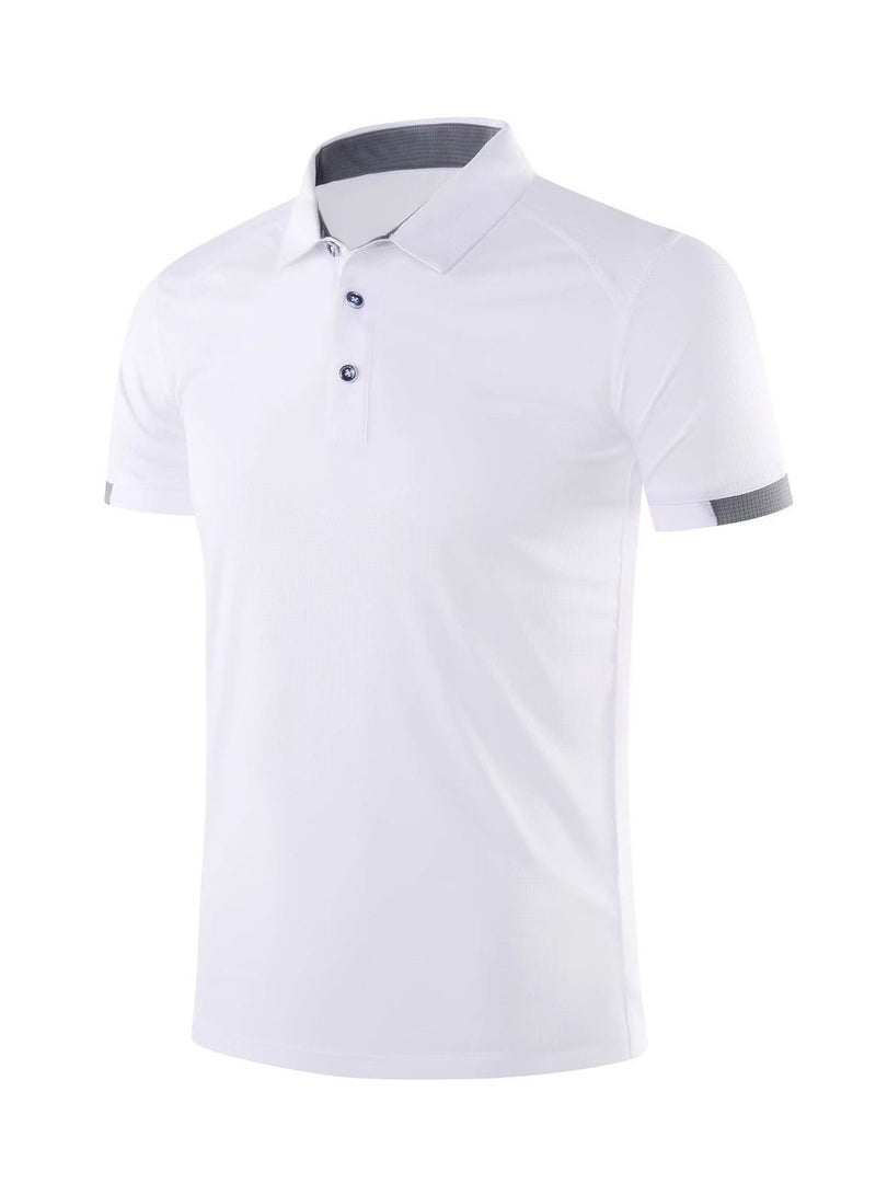 Men Quick Dry Breathable Elastic T-Shirt White