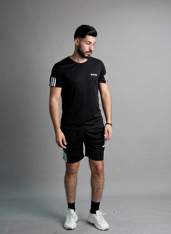 Men Activewear T-Shirt and Shorts Set Suitable for Indoor and Outdoor