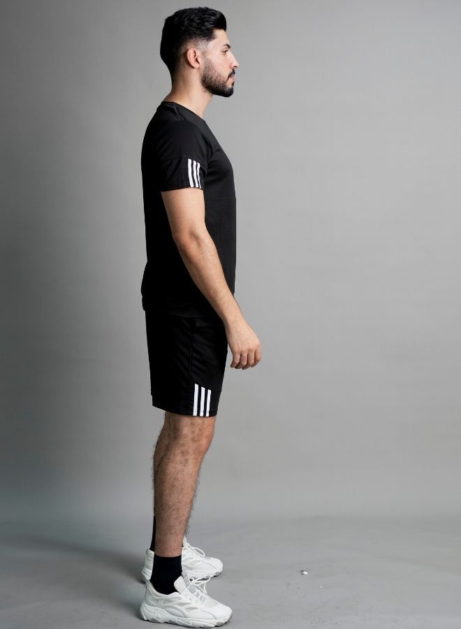 Men Activewear T-Shirt and Shorts Set Suitable for Indoor and Outdoor