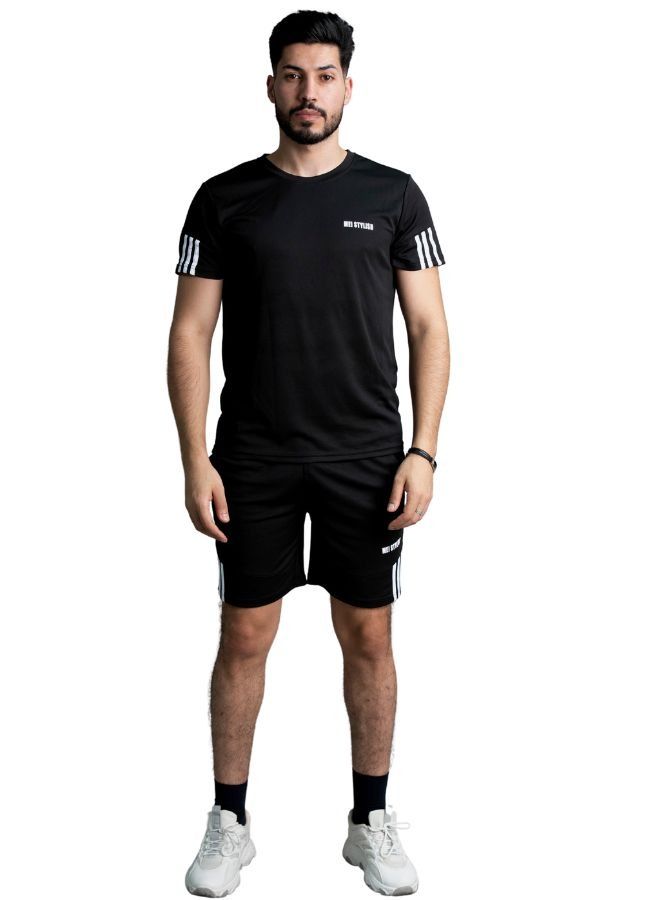Men Activewear T-Shirt and Shorts Set Suitable for Indoor and Outdoor