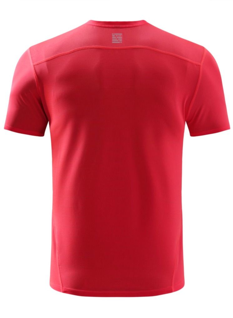 Men Quick Dry Breathable Elastic T-Shirt Red