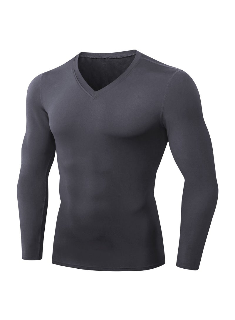 Men Quick Dry Long Sleeve T-Shirt Grey