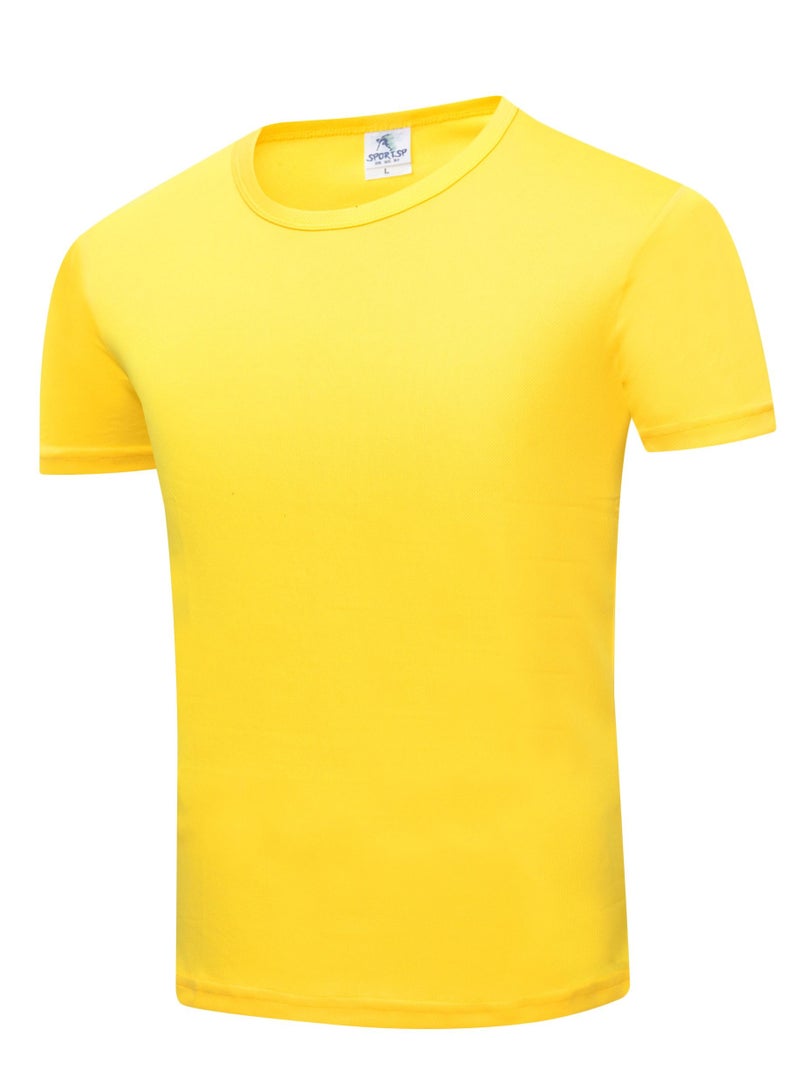 Men Quick Dry Breathable Elastic T-Shirt Yellow