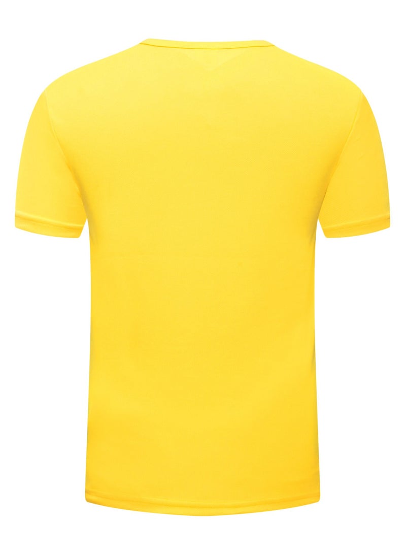 Men Quick Dry Breathable Elastic T-Shirt Yellow