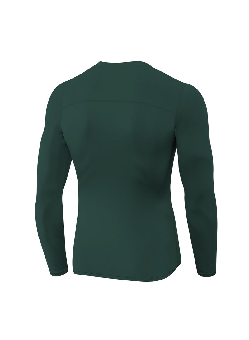 Men Quick Dry Breathable Long Sleeve T-Shirt Dark Green