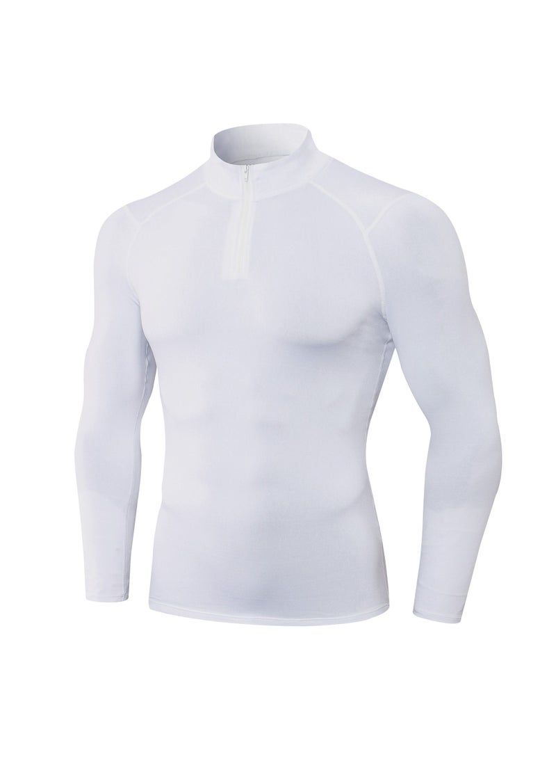 Men Quick Dry Breathable Long Sleeve T-Shirt White