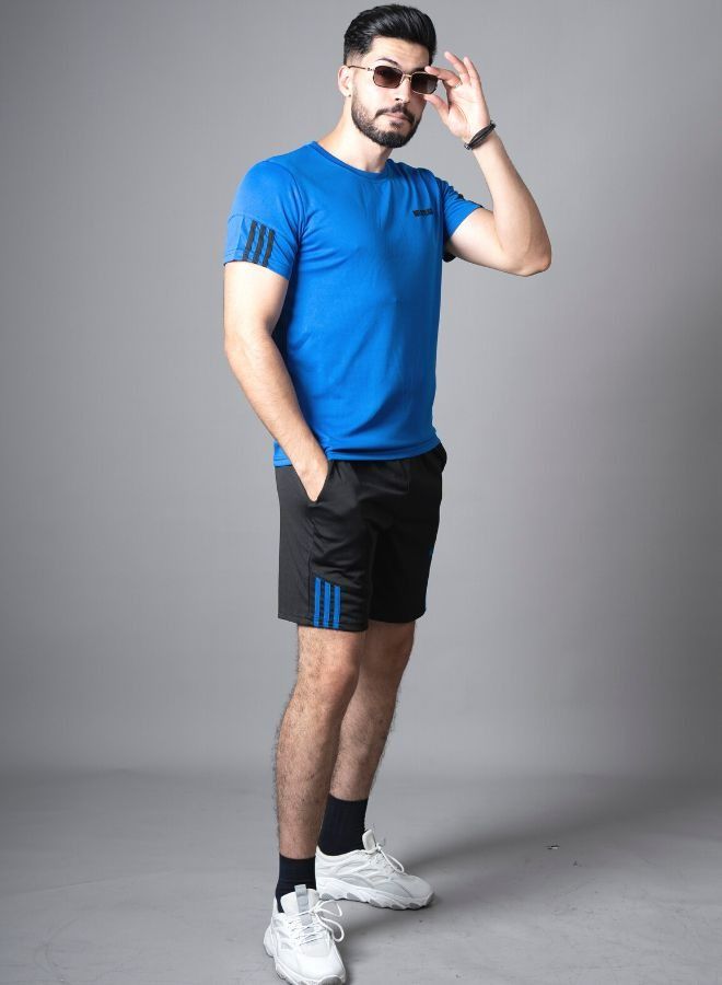 Casual Style Men`s Active Wear Outdoor or Indoor T-shirt and Short Set