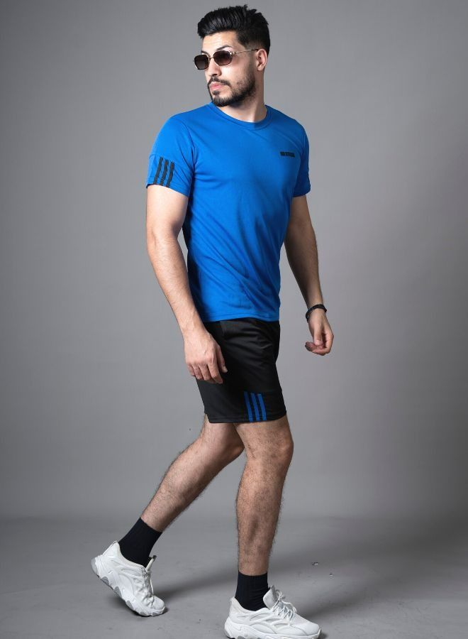 Casual Style Men`s Active Wear Outdoor or Indoor T-shirt and Short Set