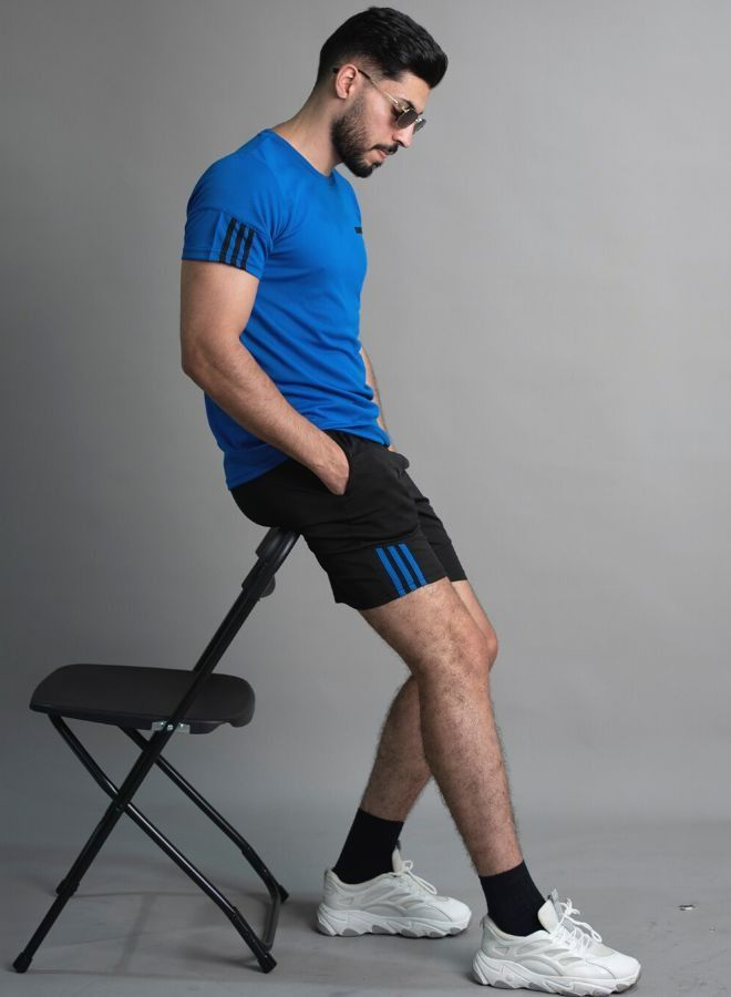 Casual Style Men`s Active Wear Outdoor or Indoor T-shirt and Short Set