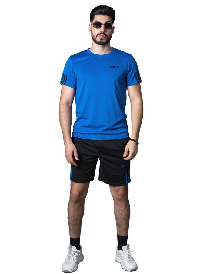 Casual Style Men`s Active Wear Outdoor or Indoor T-shirt and Short Set