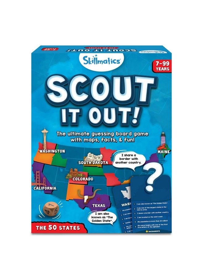 Board Game Scout It Out The 50 States Fun Guessing & Trivia Game For Families 36 Players Gifts For Ages 7 And Up