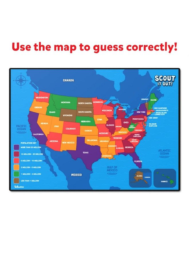 Board Game Scout It Out The 50 States Fun Guessing & Trivia Game For Families 36 Players Gifts For Ages 7 And Up