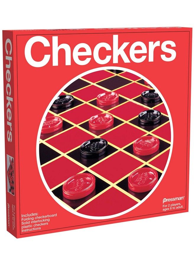 Checkers Classic Game With Folding Board And Interlocking Checkers 5