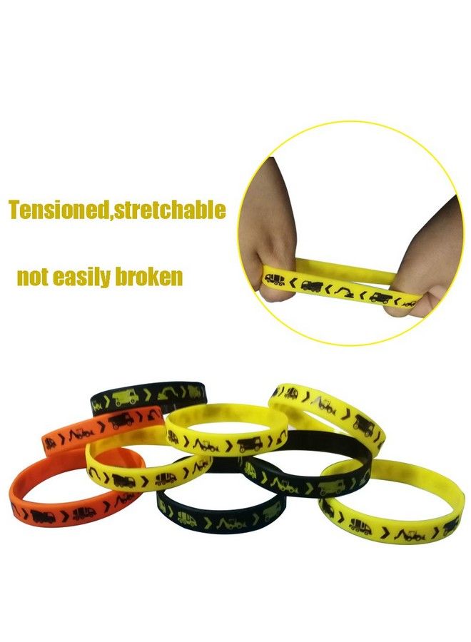 24Pcs Construction Zone Party Favors Rubber Bracelets Construction Birthday Party Supplies Car Decorations Goodie Bag Stuffers Slicone Wristbands